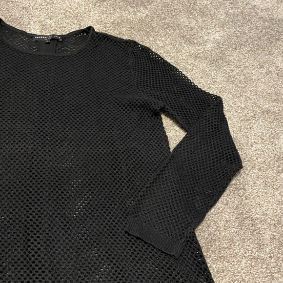 Generation Love Black Open Knit Pullover Long Sleeve Sweater Size Medium - Picture 4 of 9